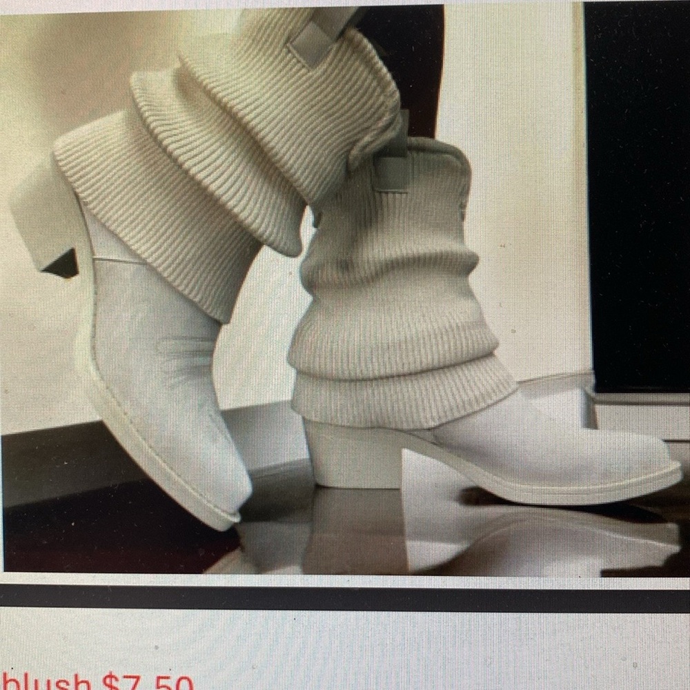 Darling Slouchy Mini 🤠 Cowboy Boots - Cream NIB - Side Zipper/Ultra Comfortable